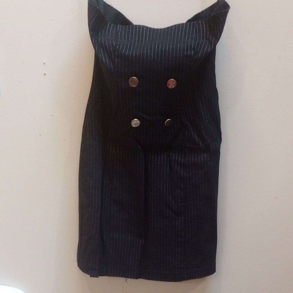 Shirley of Hollywood Black Pinstripe Maxi Dress. Size Medium To Large